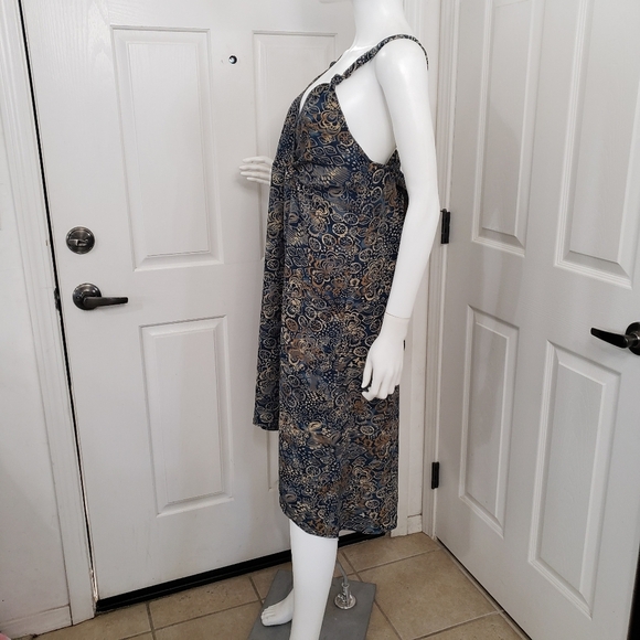 Dex Blue & Gold Boho Bohemian Dress Size Medium - Picture 4 of 9